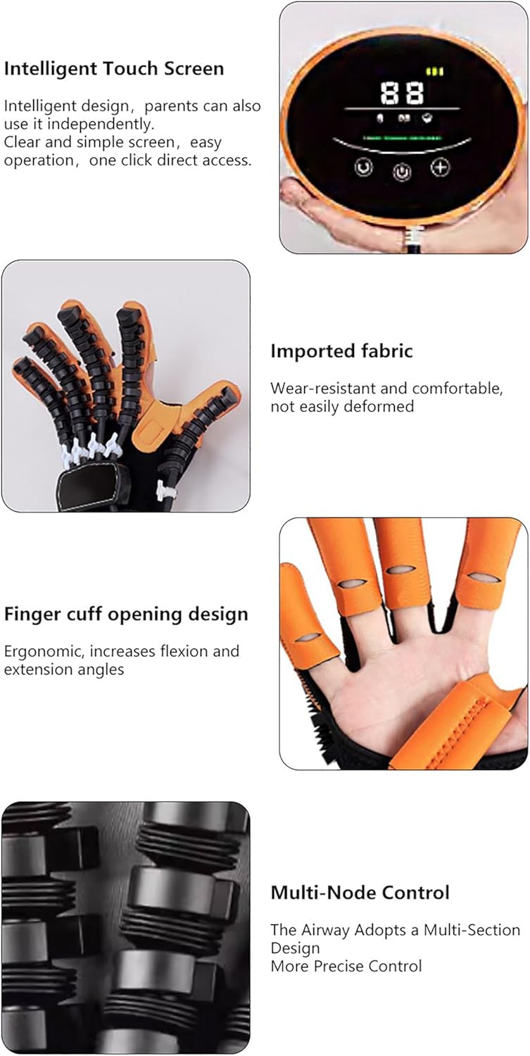 2025 Upgrade Hand Rehabilitation Robot Gloves, Strength Adjustment, Split Finger/Mirror Training Rehabilitation Hand Glove, for Hand Dysfunction Recovery