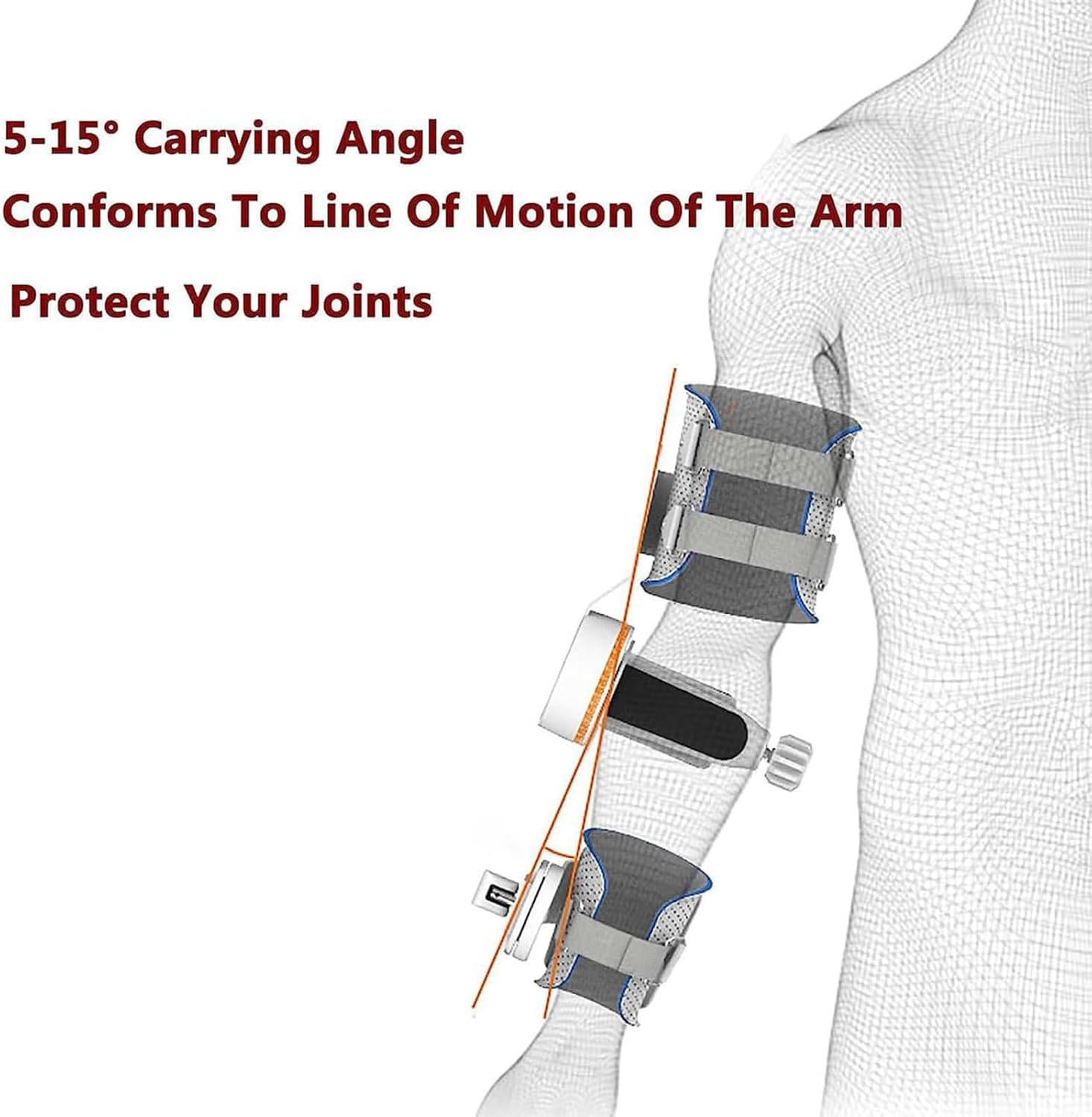 Elbow Rehabilitation Device, -15°-170° Adjustable Angle, Elbow Stretching Trainer for Ligament Strain, Arm Fracture, Flexion and Extension Recovery Exercises