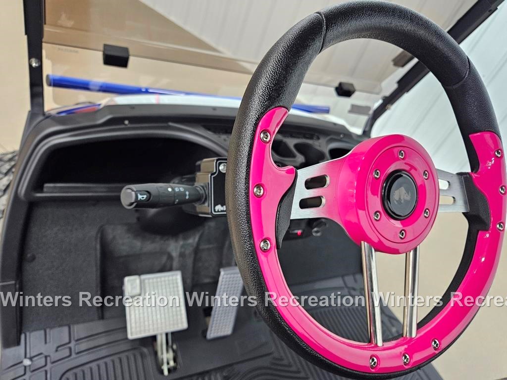 2016 Yamaha Drive Electric DELUXE STREET READY Golf Cart, Burple Kandi & Silver with Pink Pinstripe