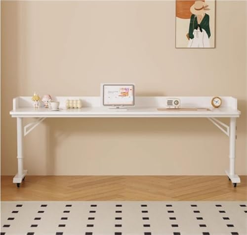 Adjustable Overbed Rolling Table, Mobile Laptop Desk with Extended Wood Top & Metal Frame for Bedroom, Home Office, Hospital Use - Versatile & Space-Saving Solution