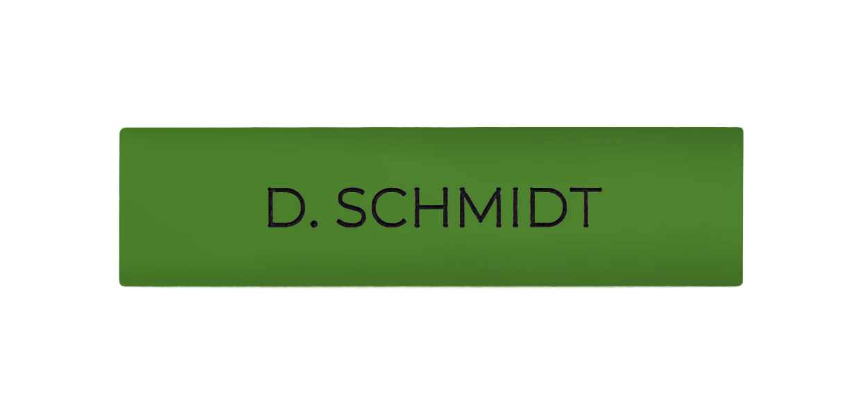 DoorBird Nameplate for One Call Button D21X  in Yellow Green, RAL 6018 - Individual Engraving