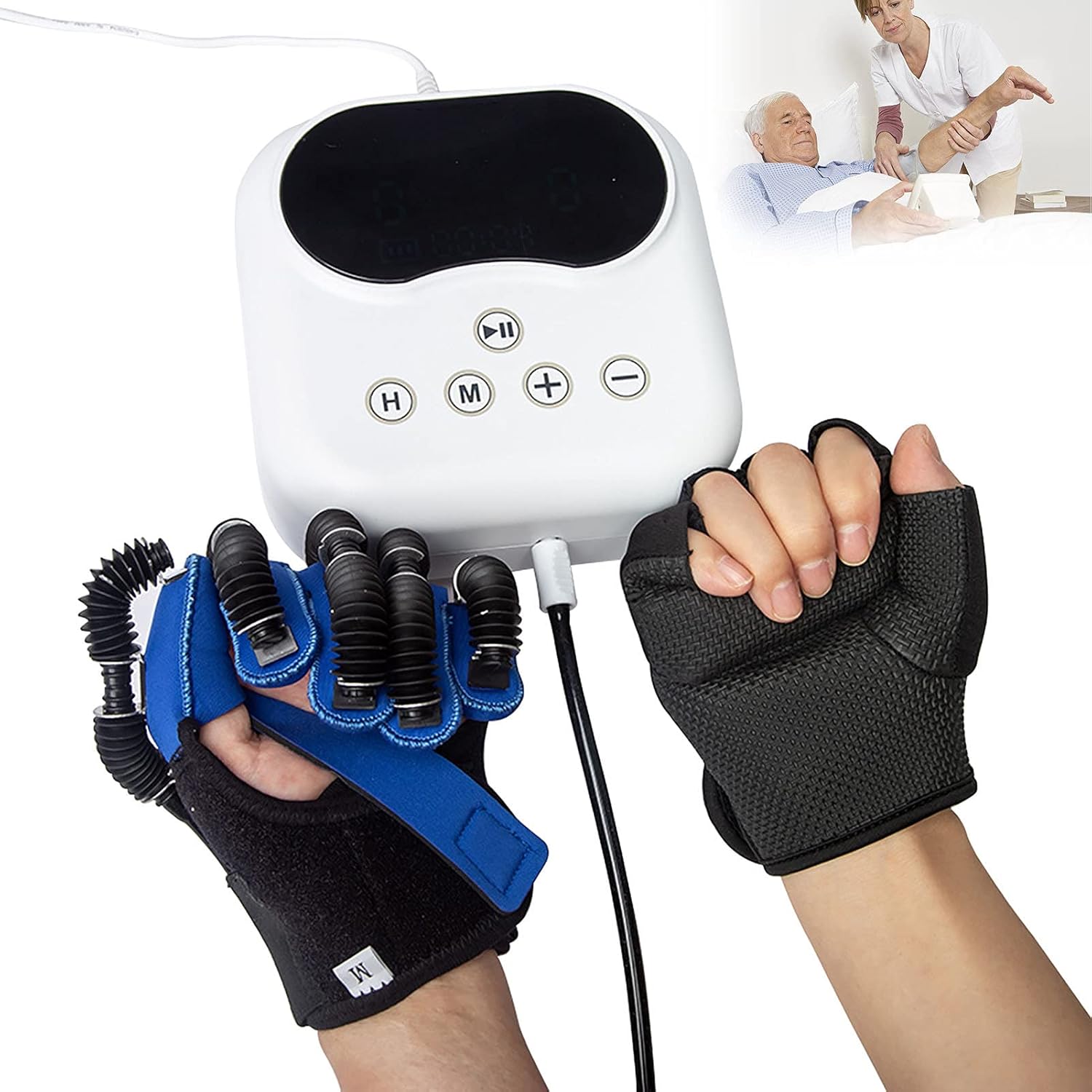 Rehabilitation Gloves Orthoses Stroke Hand Splint Assistive Gloves Training Equipment Minimize Spasticity,Left,XL