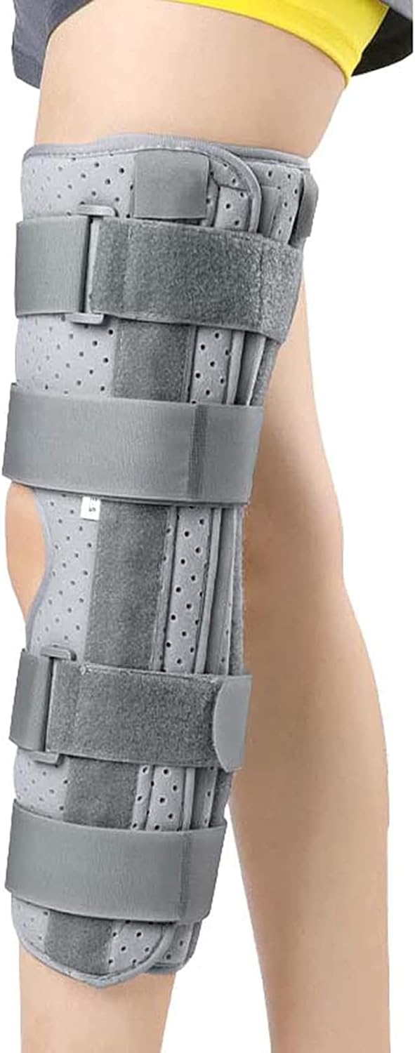Knee Immobilizer Full Leg Brace Suitable for Knee Post-Pre-Operation & Surgery Recovery Straight Knee Splint Support,M