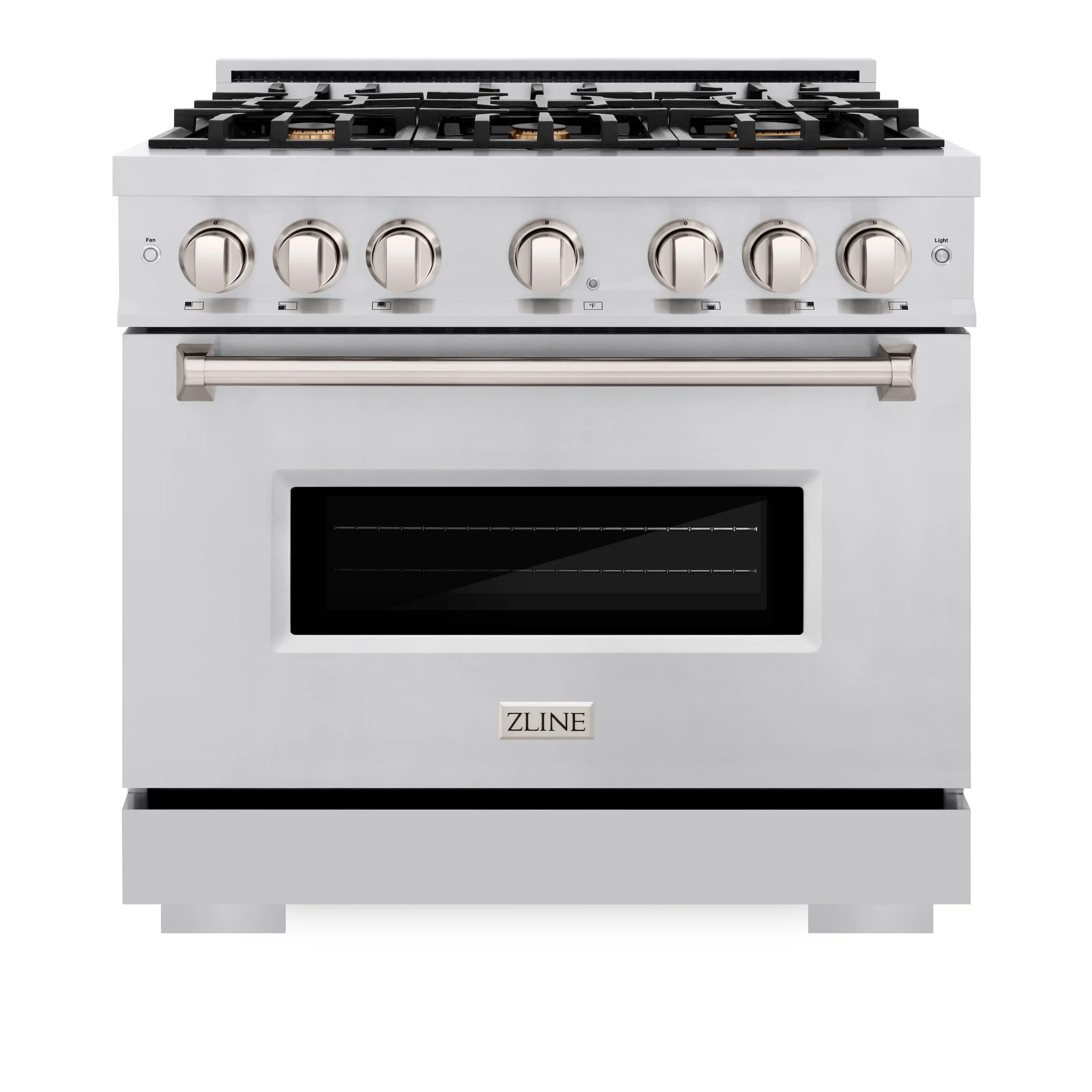 ZLINE 36-Inch Classic Series Dual Fuel Range with 6 Gas Burner Cooktop and 5.2 Cu. Ft. Electric Convection Oven in Stainless Steel with Brass Burners (CDR-BR-36)