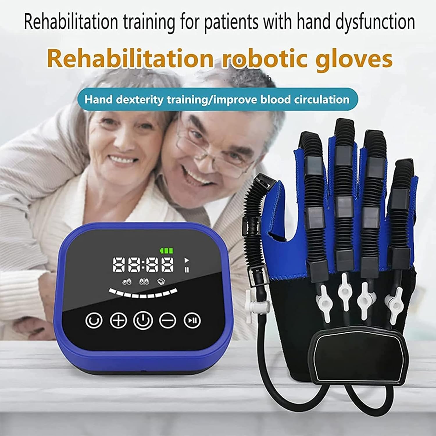 Rehabilitation Robot Gloves Hemiplegia Finger Rehabilitation Trainer Robot Gloves with Remote Control/Single Finger Training,Right-L