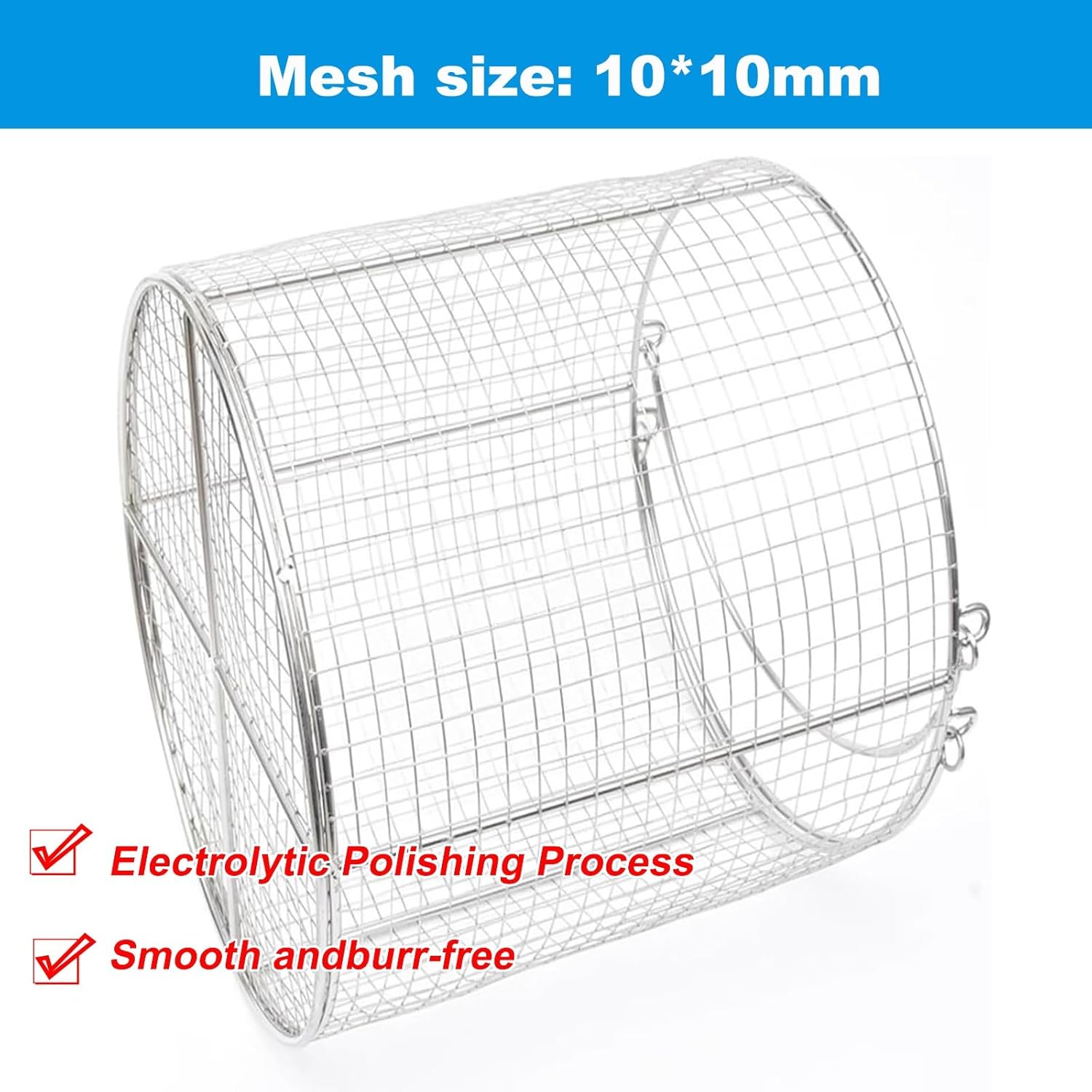 Round Sterilisation Basket, Stainless Steel Instrument Cleaning Tray, Mesh 10mm/0.4in, for Laboratories, Hospitals, Dental Clinics(45x30cm/17.7x11.8in)