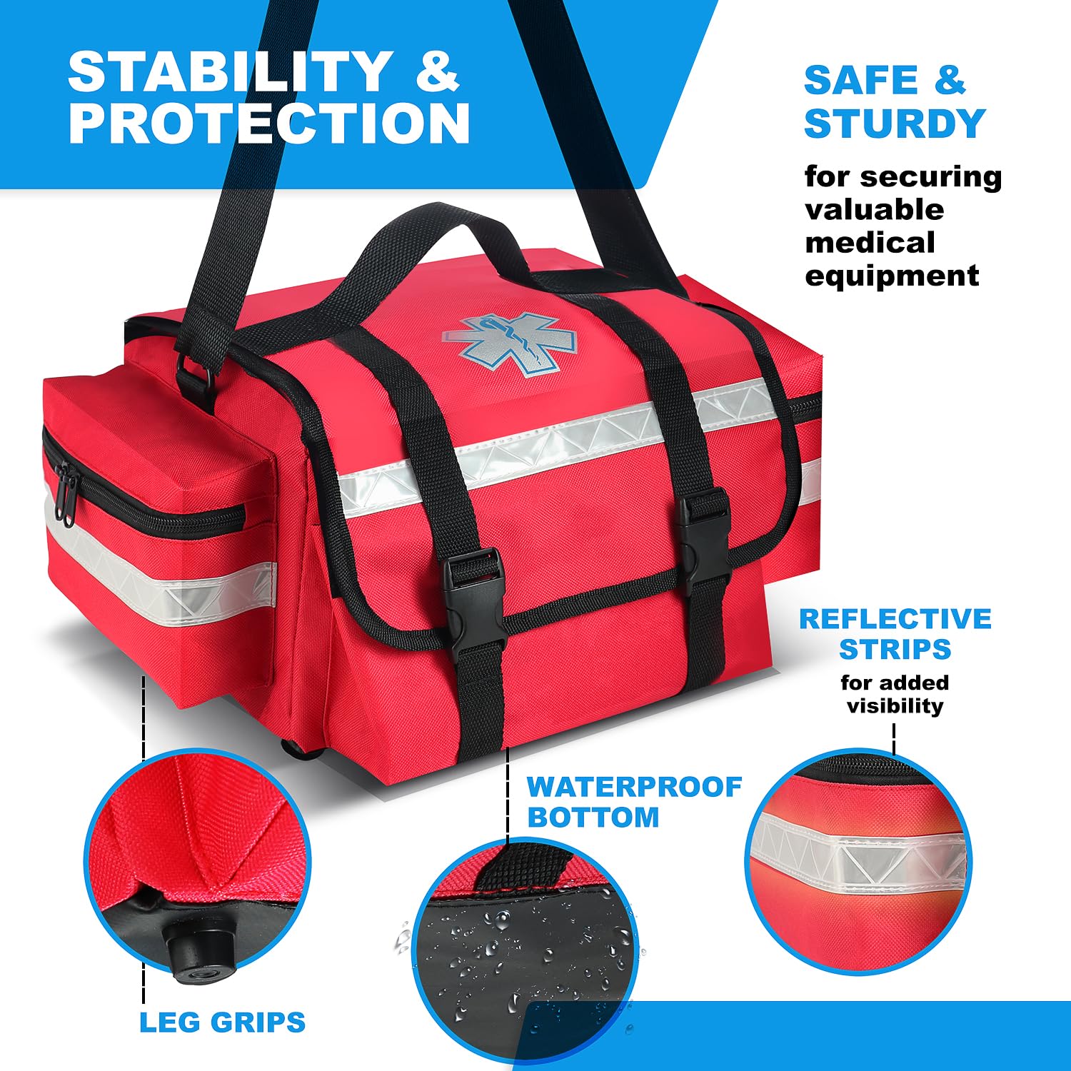 Primacare Fully Stocked Reflective Trauma Bag - 17
