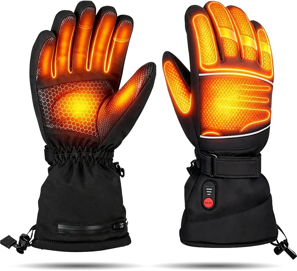 Heated Gloves, Rechargeable Heated Gloves for Men Women, 7.4V Fast Heating, Waterproof & Upgrade Non-Slip Electric Heating Glove for Motorcycling, Hunting, Skiing, Outdoor Work