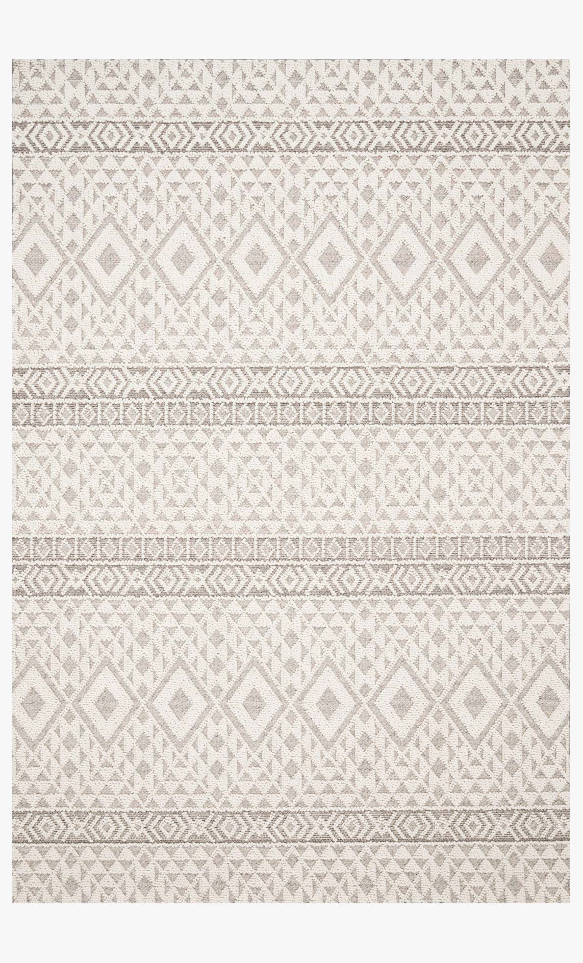 Loloi Cole Collection - Indoor/Outdoor Power Loomed Rug in Silver & Ivory (COL-04)