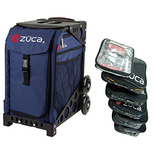 Zuca Midnight Navy Sport Insert Bag with Black Frame (non-flashing wheels), and