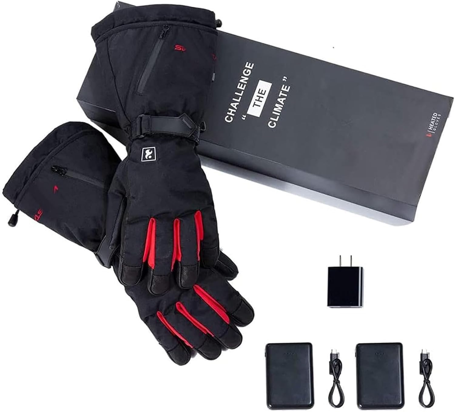 Winter Gloves,Heated Gloves, 3000 MAh Rechargeable Electric Arthritis Hand Warmer Heated Ski Gloves Mittens Snow Winter