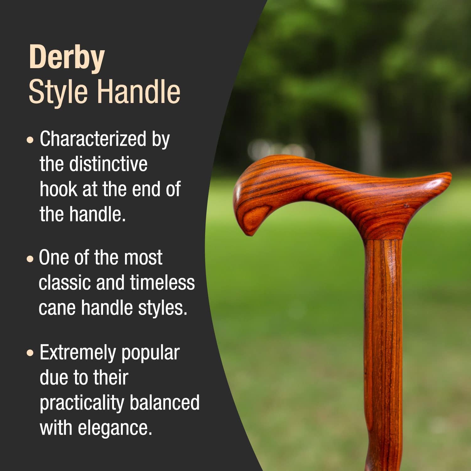 Brazos Handcrafted Wood Walking Cane, Twisted Cocobolo, Derby Style Handle, for Men & Women, Made in the USA, 37