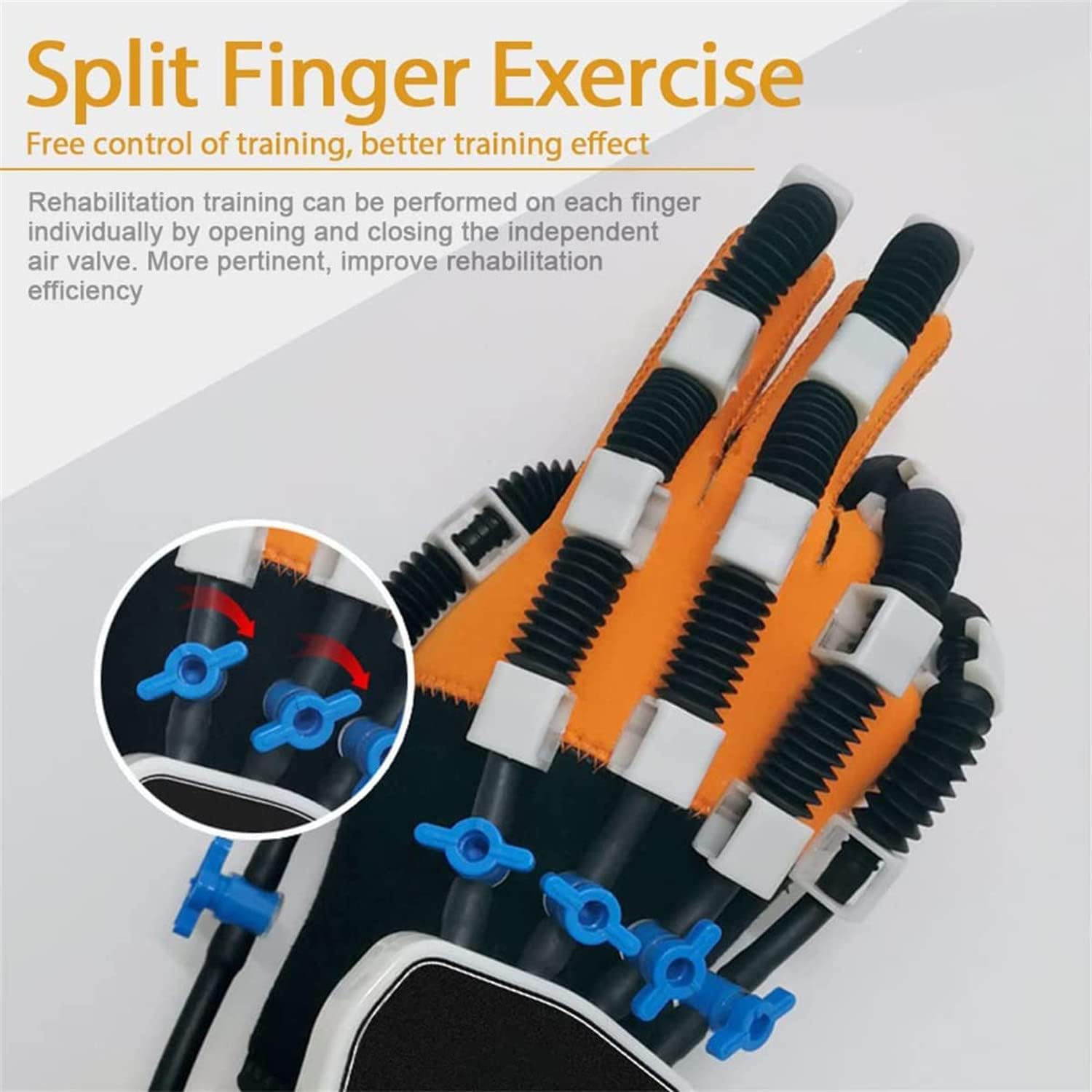 Rehabilitation Robot Gloves,Smart Chargeable Finger Training Rehab Orthotics Rehabilitation Gloves with Single Finger Training and Mirror Mode,for Stroke Hemiplegia Hand Fun (Lefthand XL)