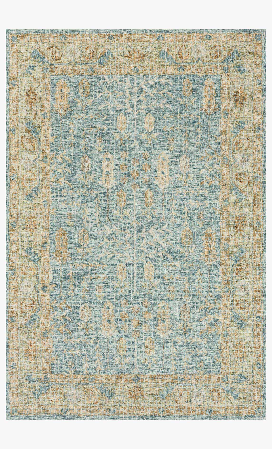 Loloi Julian Collection - Transitional Hooked Rug in Blue & Gold (JI-05)