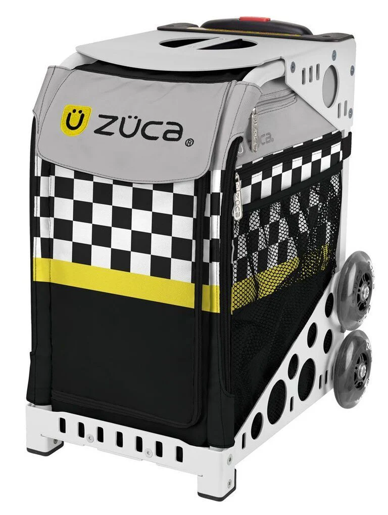 Zuca Sk8ter Block Sport Bag and White Frame with Flashing Wheels