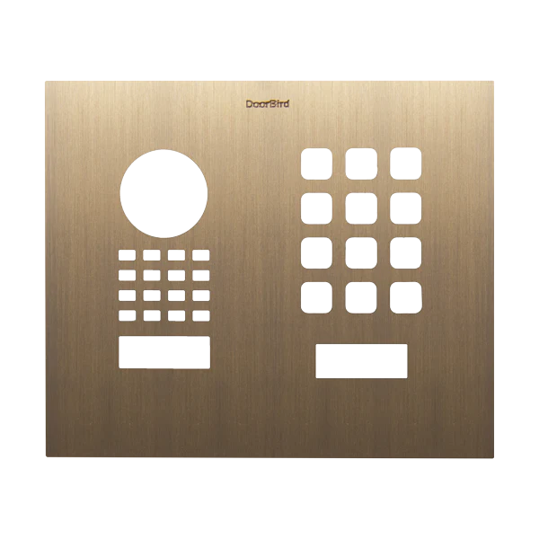 DoorBird Front Panel for D1101KH Modern Surface-/ Flush-Mount in Real Burnished Brass