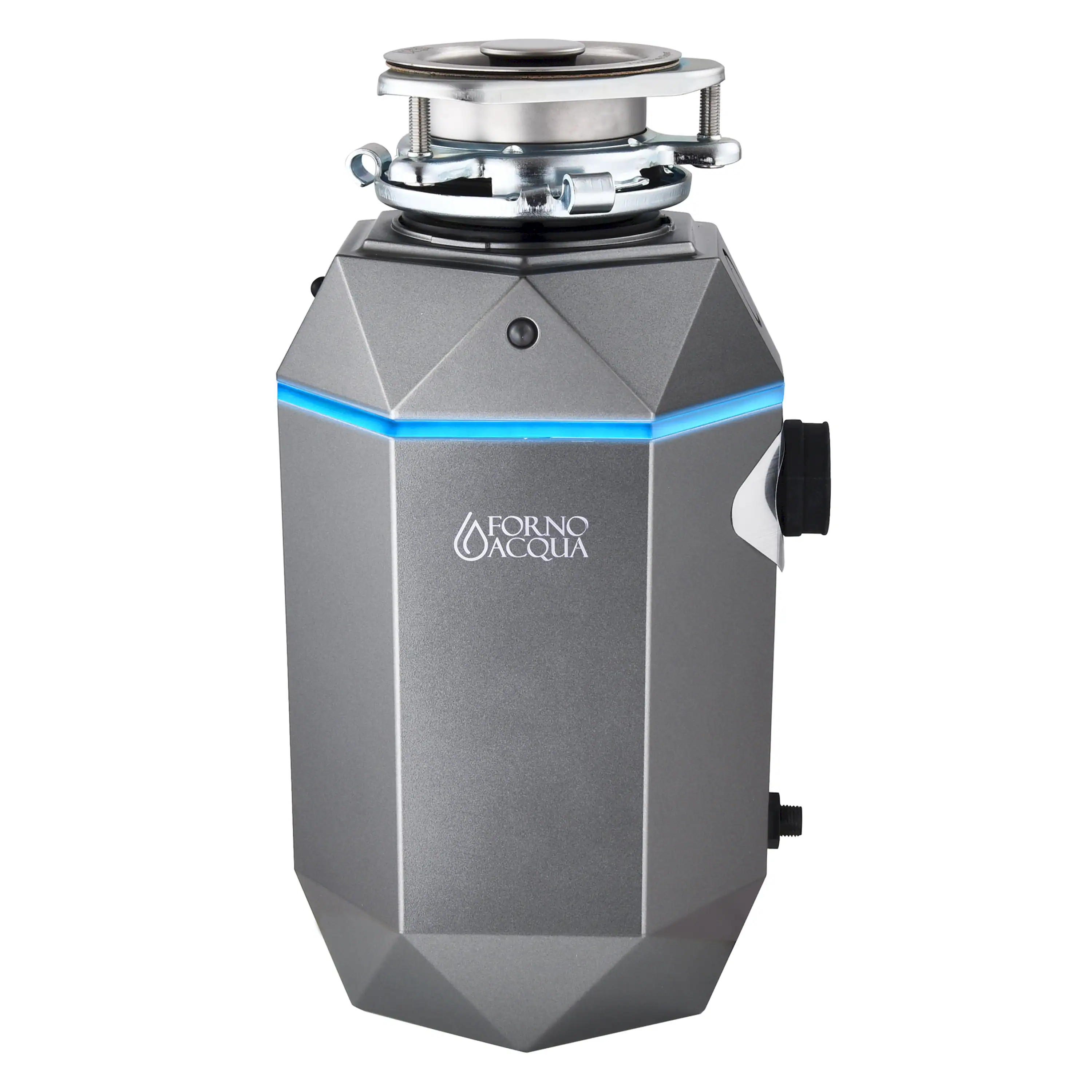 Forno Acqua BrightDiamond Black Onyx 3/4HP Super Quiet Garbage Disposal Corded with Motion Sensor Cabinet Light & Pre-Wired Air Switch (WDD075TA1BO)