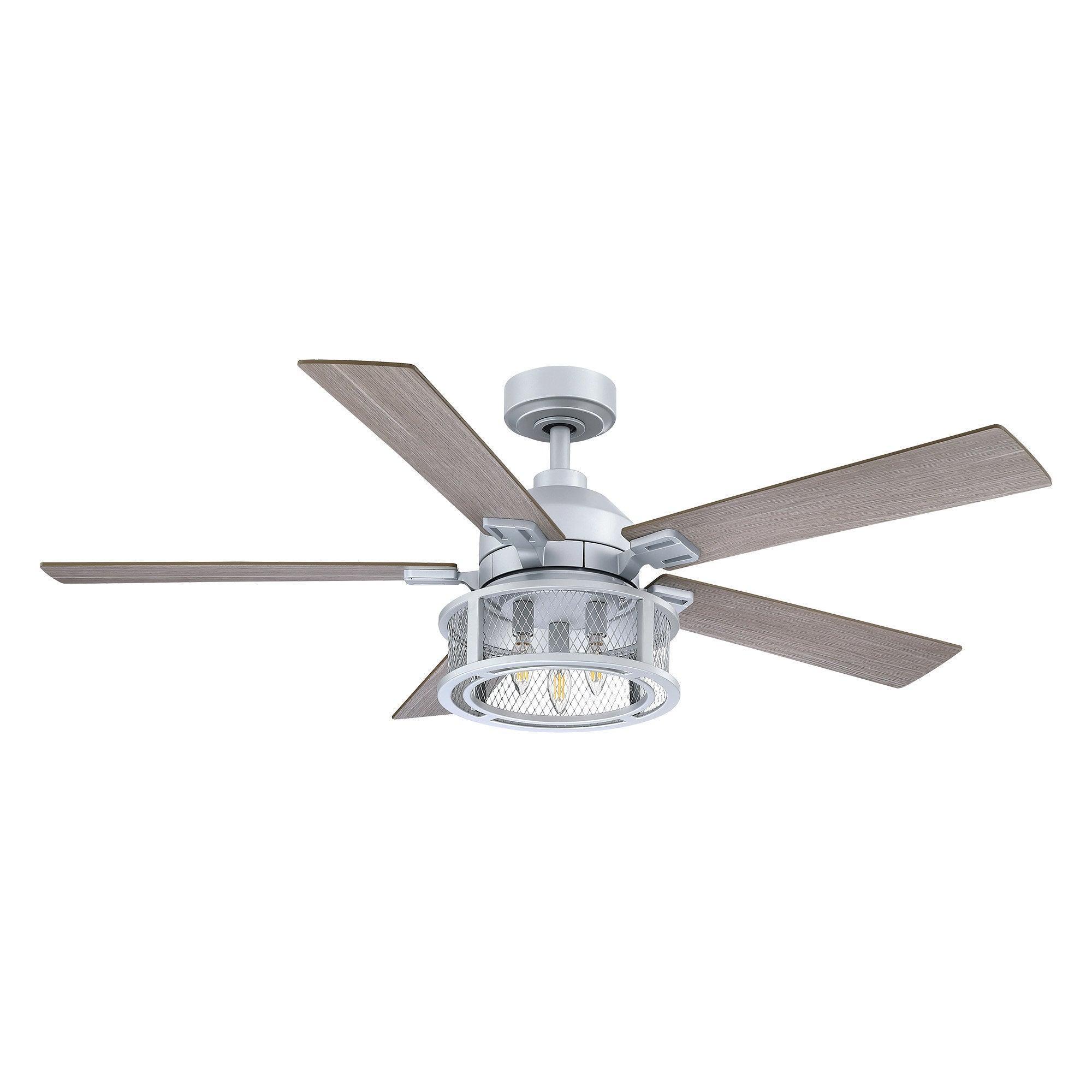 Parrot Uncle 52-Inch Lucknow Industrial Black Reversible Ceiling Fan with Lighting and Remote Control