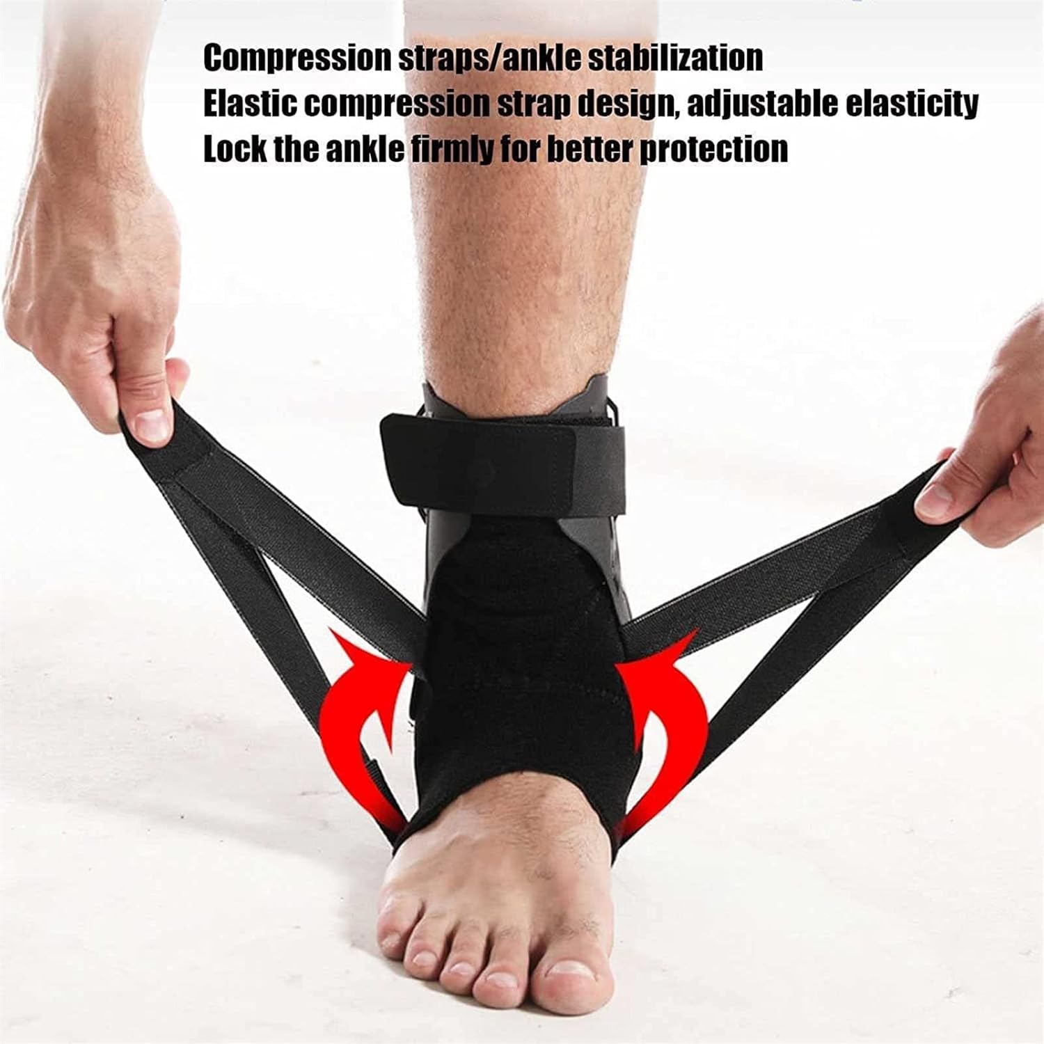 Walking Boot Fracture Boot for Broken Foot for Ankle Sprains Knitted Adjustable Strap Ankle Support Sports Strap Ankle Fixation Compression Brace Ankle Brace for Women & Men ( Color : Black , Size : M