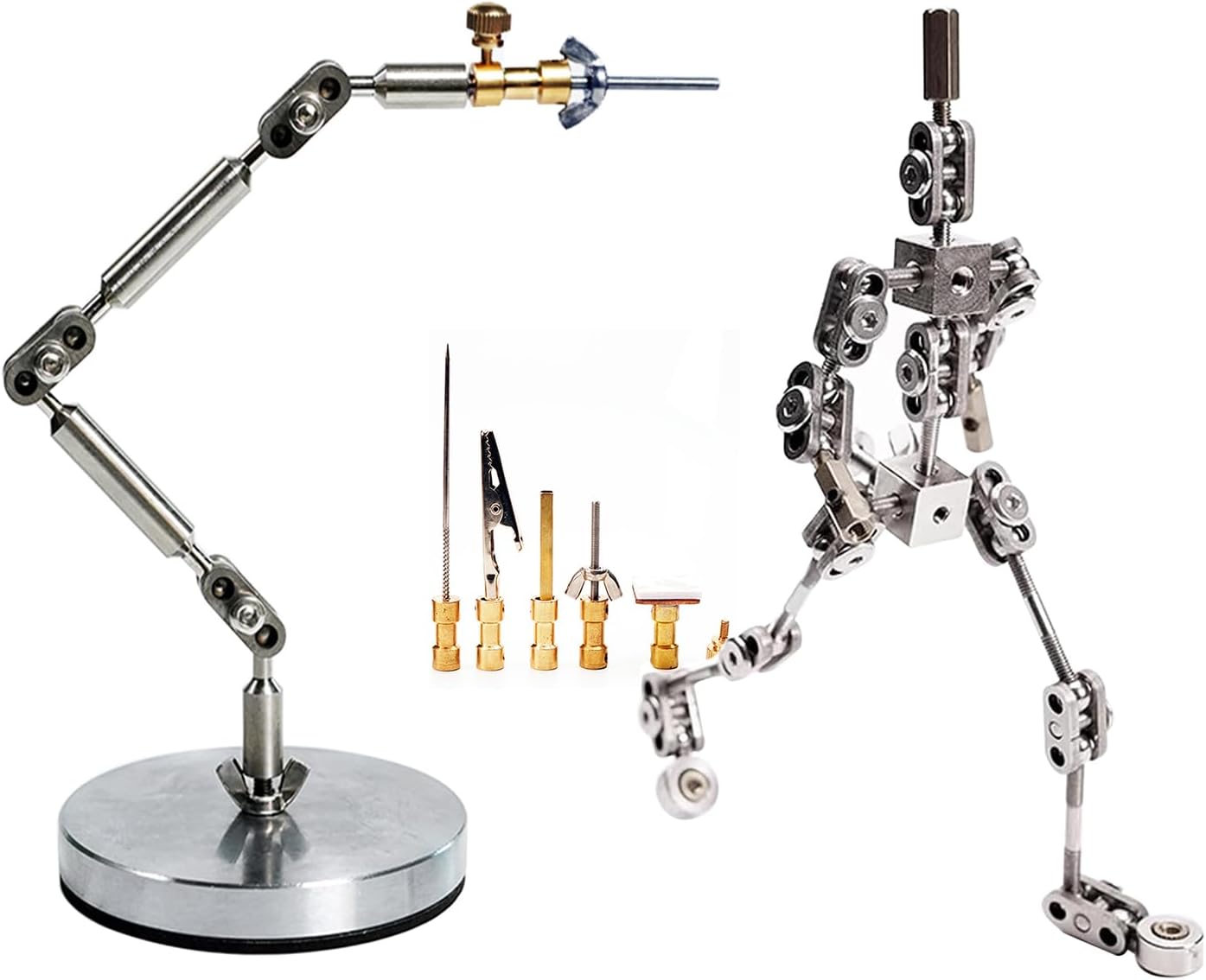 Armature Rigging Rig for Stop Motion Kit with Metal Puppet Figure Skeletons,Stainless Steel Rig Arm,Support Your Figures's Movement,18CM (18cm
