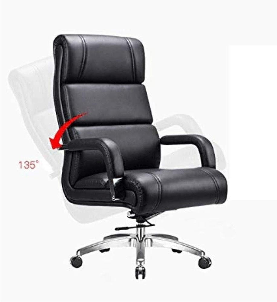 Ergonomic Office Chair High Back Executive Office Chair, Comfortable Black Leather Desk Computer Chairs with Arms and Back Support, Recliner Office Chair,