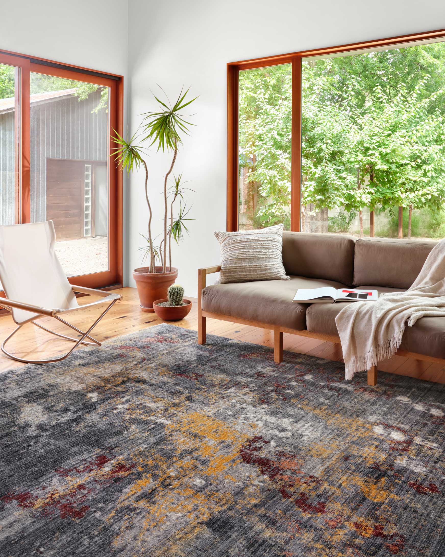 Loloi II Samra Collection - Transitional Power Loomed Rug in Dk. Grey & Spice (SAM-03)
