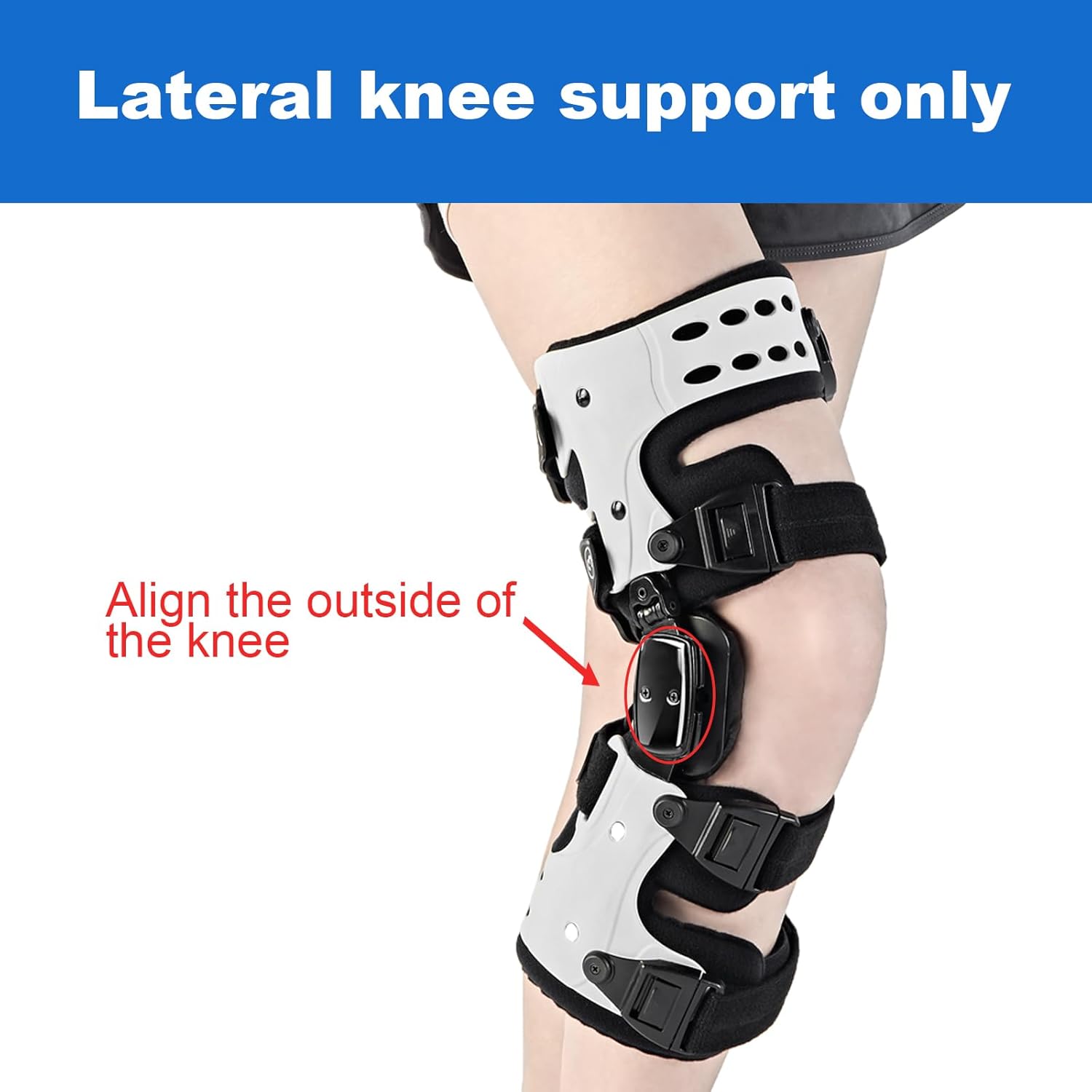 OA Unloader Knee Brace - Arthritis Pain Relief, Osteoarthritis, Bone on Bone Knee Joint Pain, Cartilage Defect Repair, Avascular Necrosis Hinged, Degeneration (White Right)
