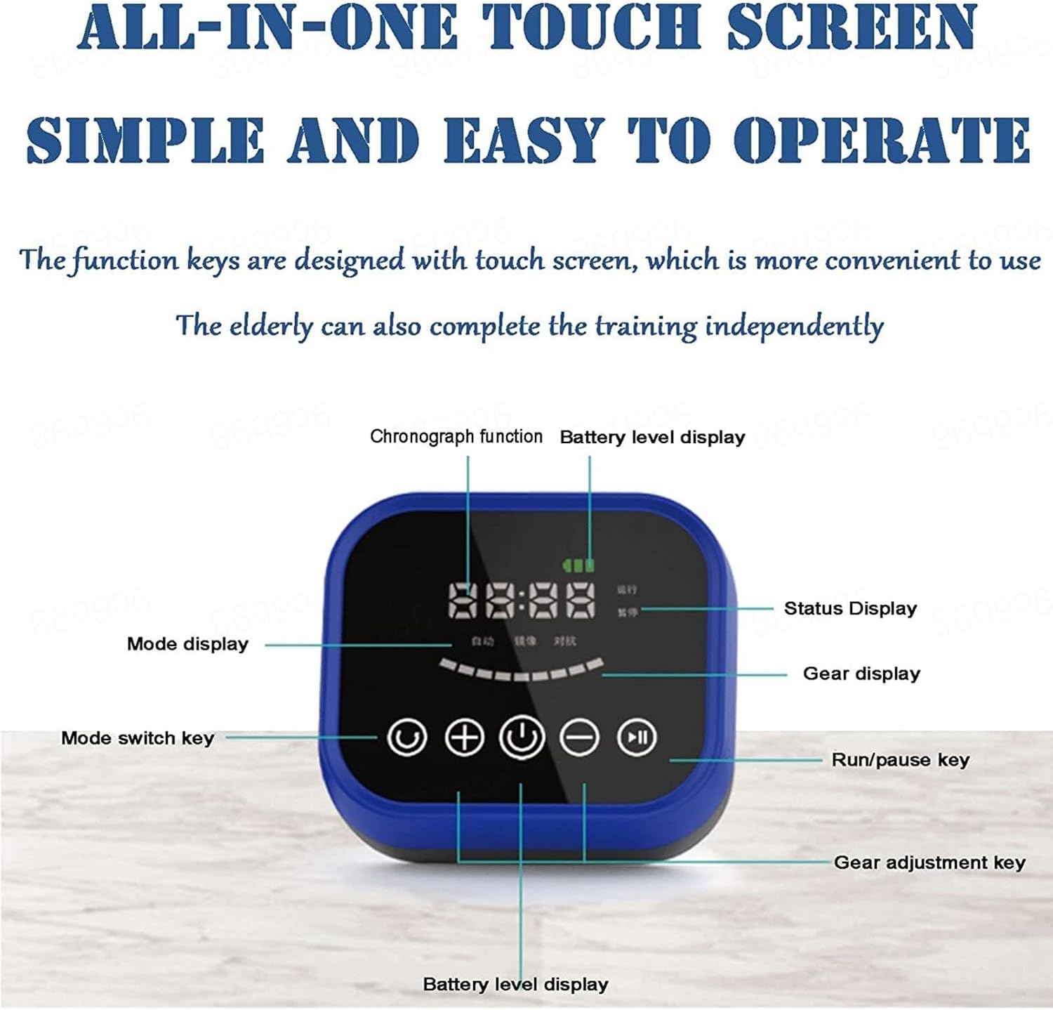 Stroke Hand Splint Assistive Gloves Finger Straightening Brace Guard with LCD Touch Screen/Timing/Training Intensity,Left-XXL