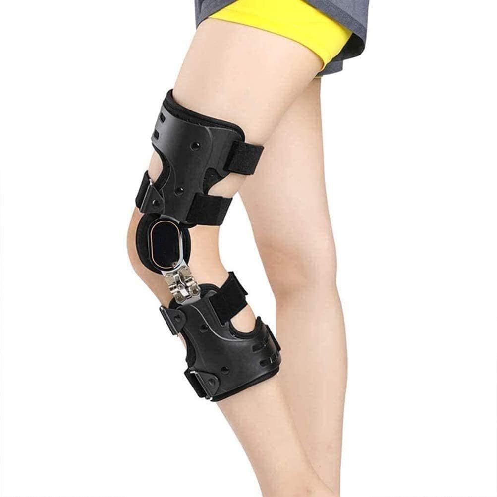 Adjustable Hinged ROM Knee Brace, Leg Stabilizer Knee Orthosis Splint for ACL, PCL, MCL Or LCL Breathable and Lightweight Splint Orthopedic Guard Protector (