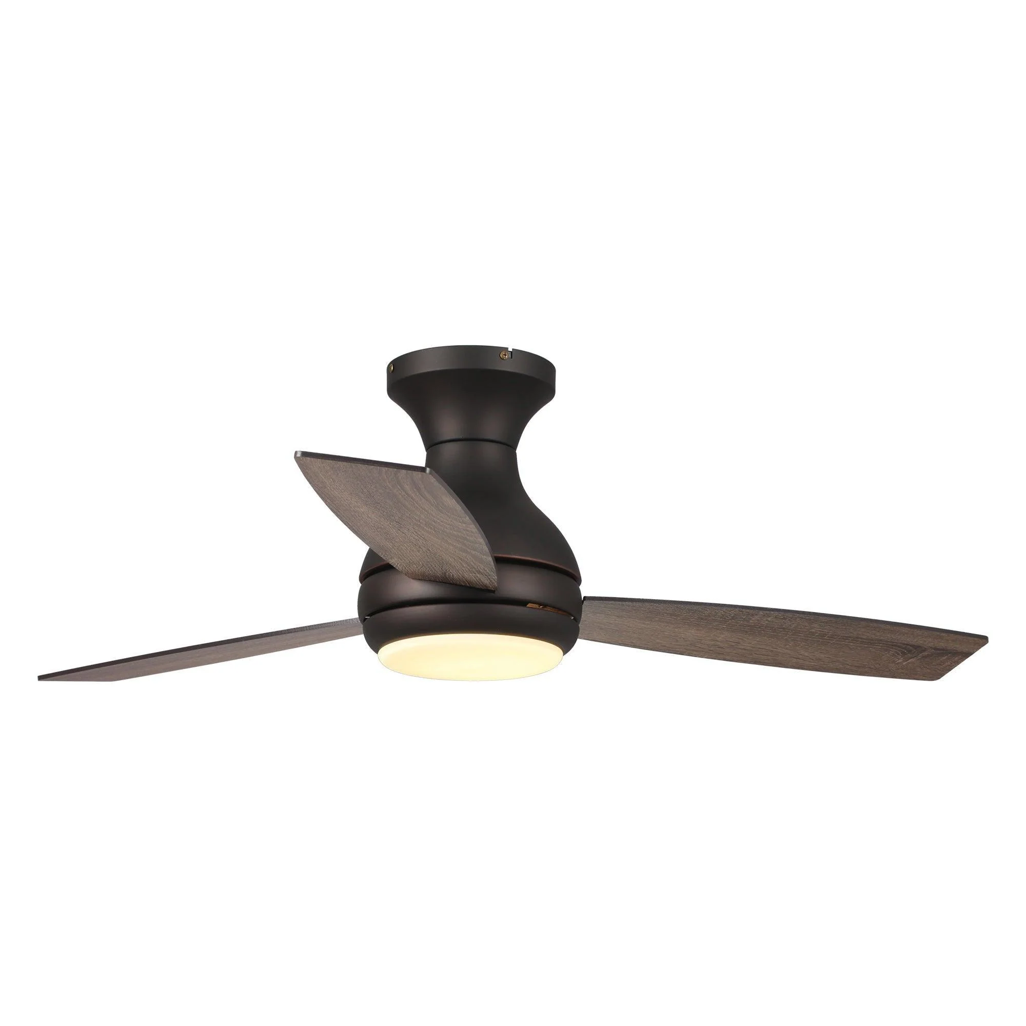Parrot Uncle 48-Inch Beckette Farmhouse Flush Mount Reversible Ceiling Fan with Lighting and Remote Control (F6297Q110V)