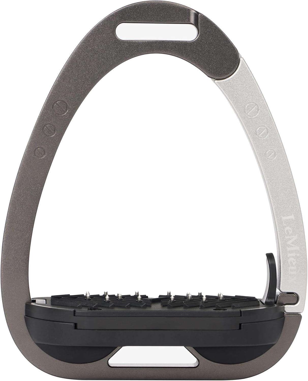 LeMieux Vector Control Stirrup - New Generation - Spring Loaded Hinged Arm - Cross Track Grip Surface