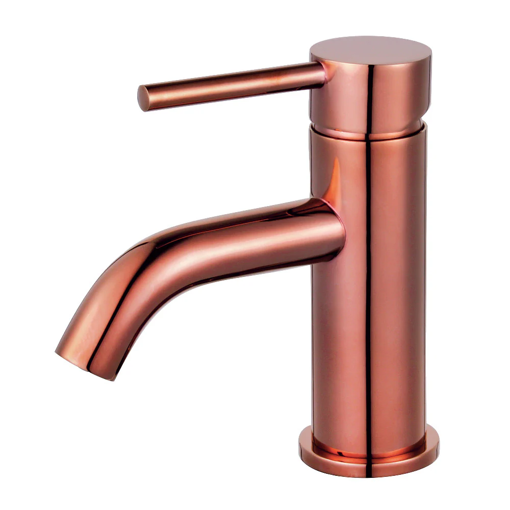 Kingston Brass Concord One-Handle Single-Hole Bathroom Faucet with Push Pop-Up Drain, Rose Gold (LS822DLRG)
