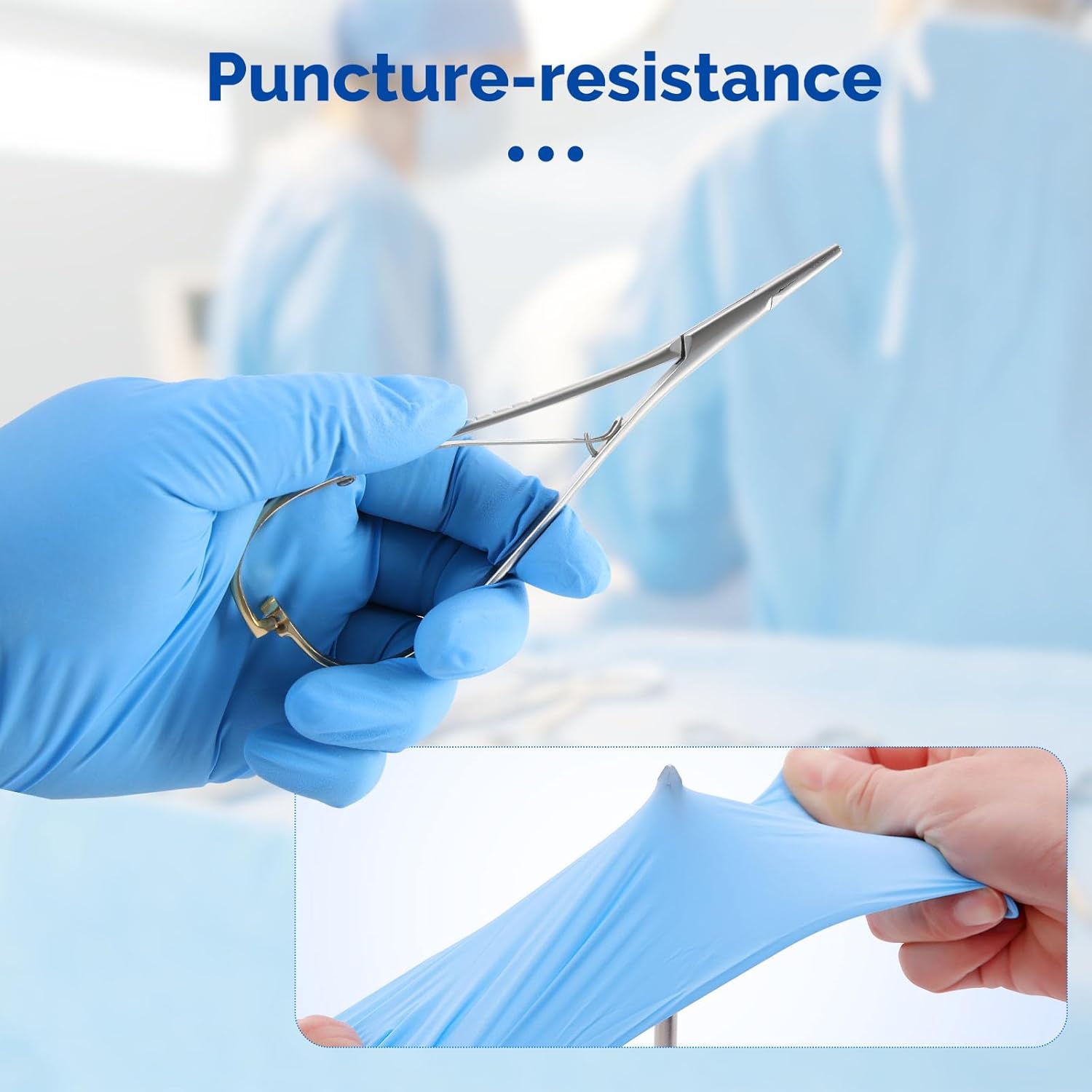 JMU Nitrile Exam Gloves Medium, 3.5 Mil, Powder-Free, Latex-Free, Disposable Medical Glove, Blue, 4000 Count