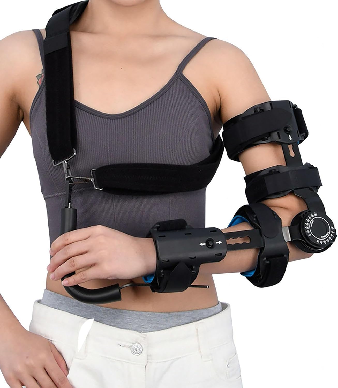 ROM Hinged Elbow Brace Adjustable Post Elbow Splint Immobilizer Arm Support Splint Orthosis Orthotics Arm Injury Recovery, Arm Ligament and Tendon Repairs,Left,Left