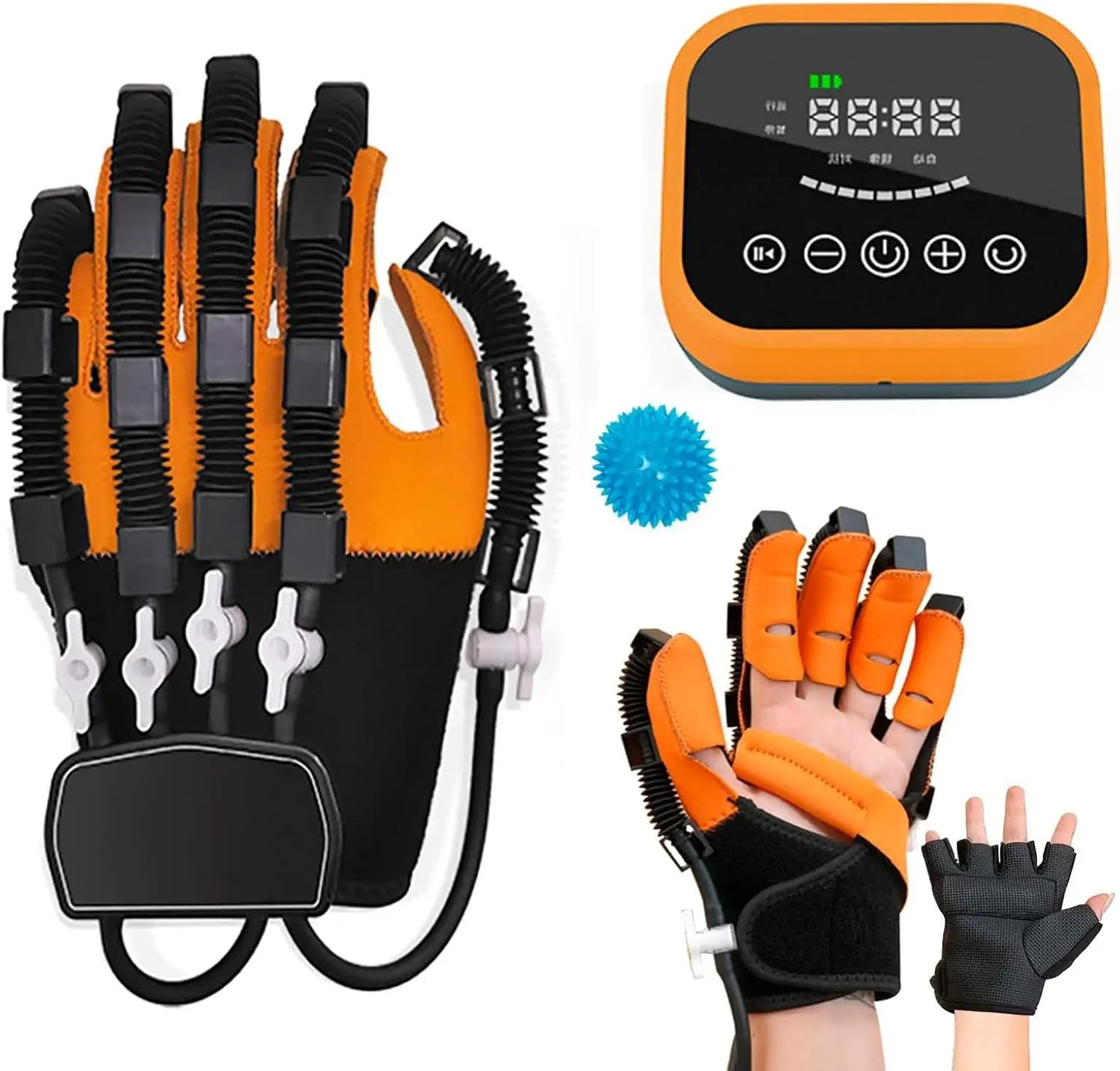 Rehabilitation Training Gloves, Hemiplegia Finger Rehabilitation Trainer Robot Gloves, Stroke Hand Trainer Finger Splints, for Hand Dysfunction Patients(Size:XS Code,Color:Left Hand)
