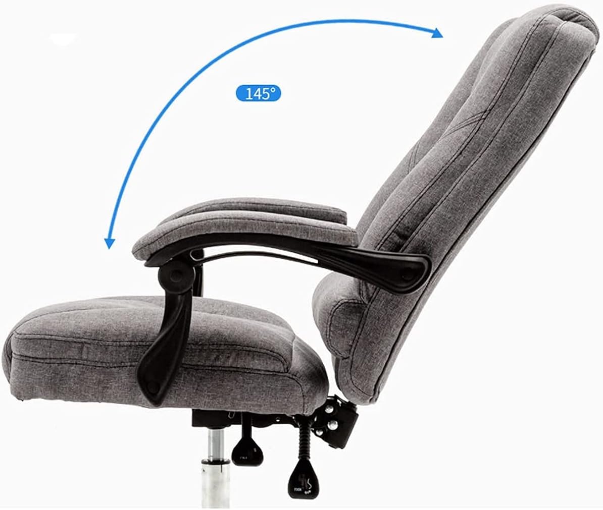 Office Chair Swivel Desk Chair Office Chair - High Back Desk Chair, with Adjustable Lumbar Support & Metal Armrest Thick Seat Cushion - 150°Reclining & Rocking Linen Fabr,