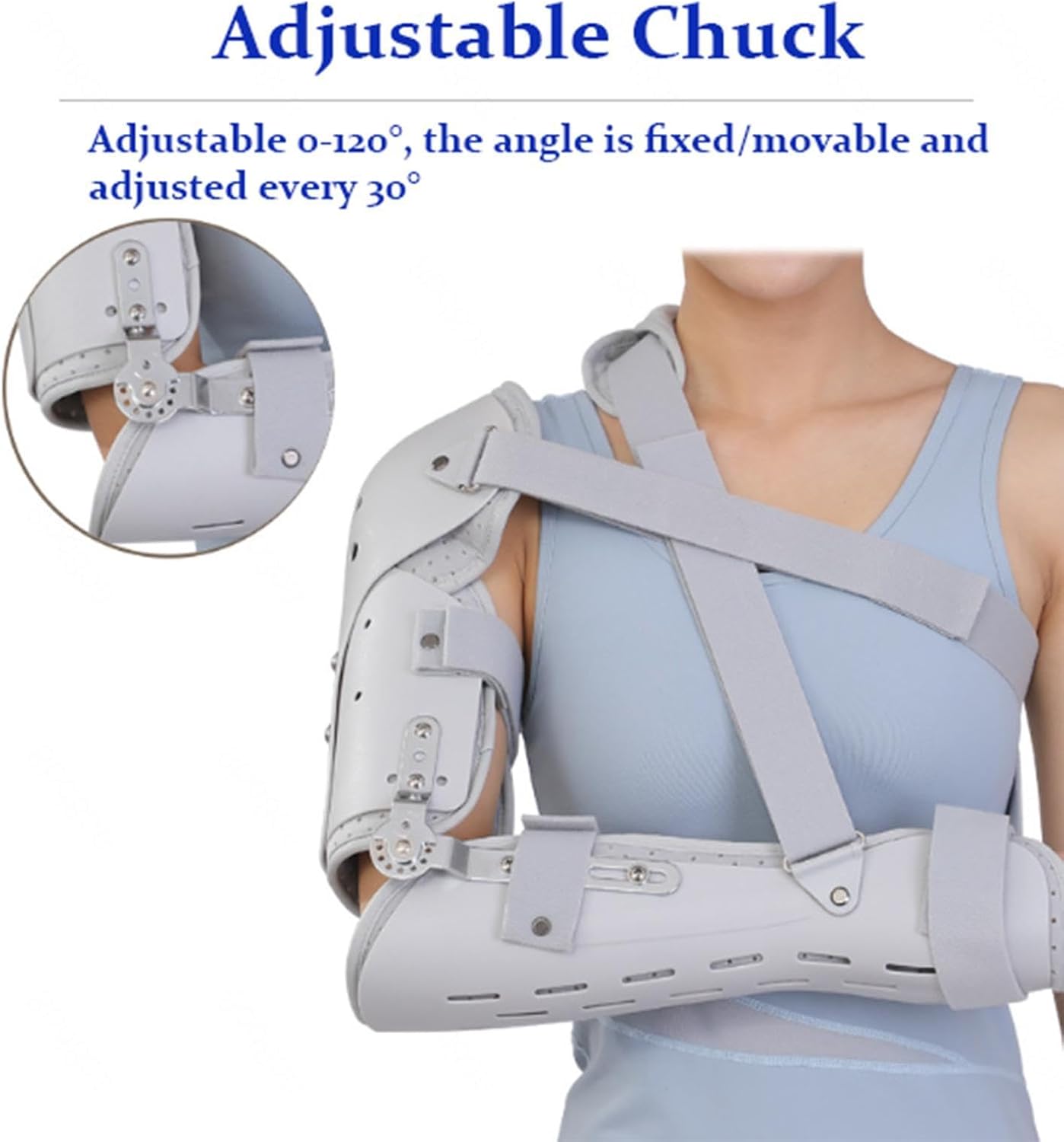 Hinged Elbow Brace for Men and Women, Adjustable Elbow Splint Immobilizer for Tendonitis,Arm Injury Recovery, Arm Ligament and Tendon Repairs,Left