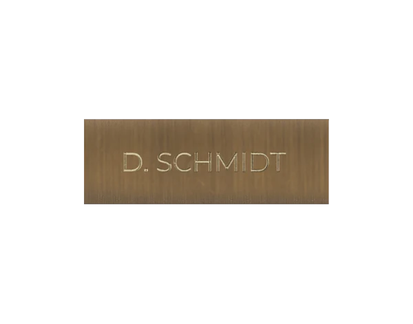 DoorBird Nameplate for One Call Button D11X in Real Burnished Brass - Individual Engraving