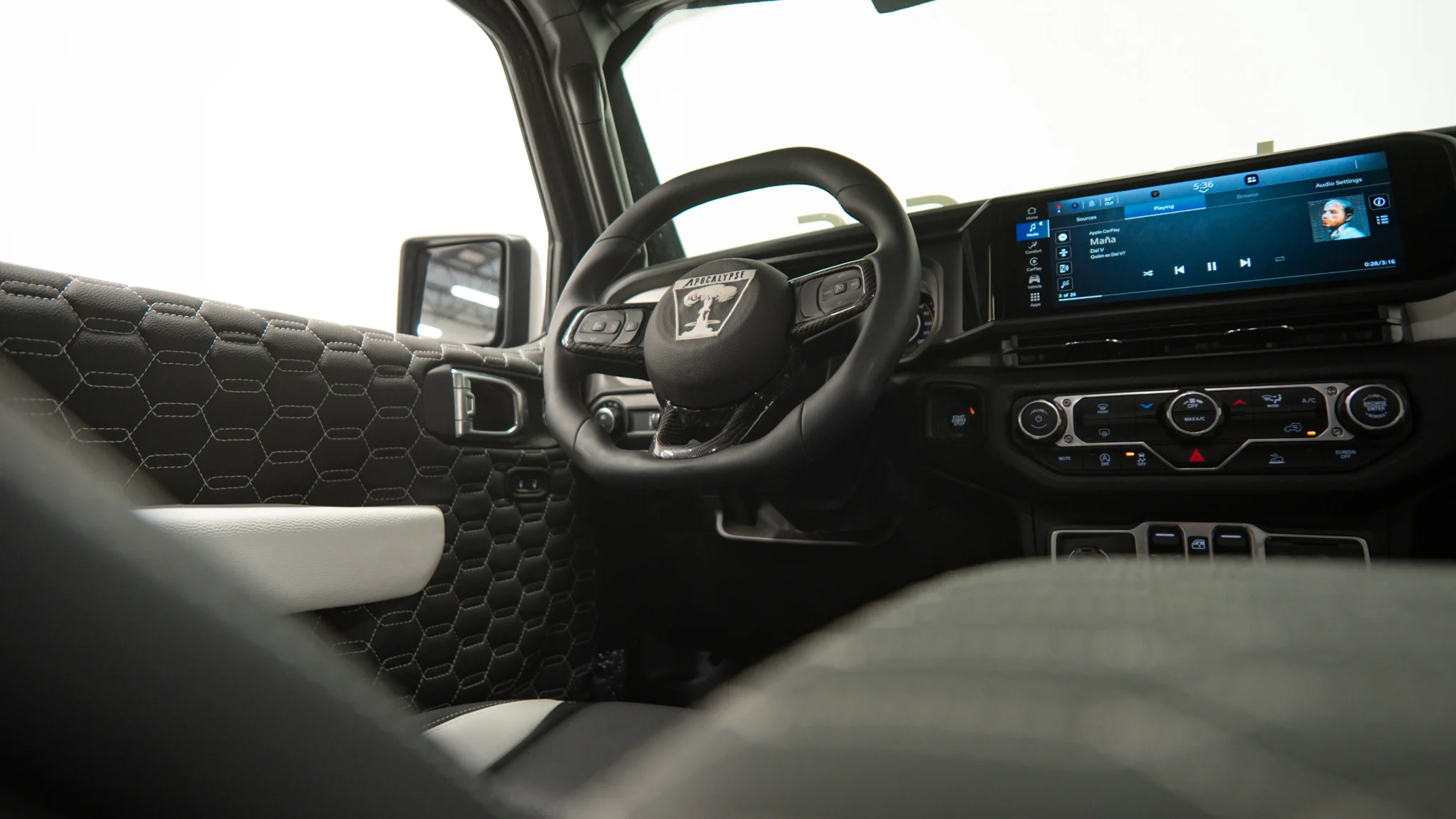 Jeep Wrangler Leather Wrapped Racing Steering Wheel 2018-2026