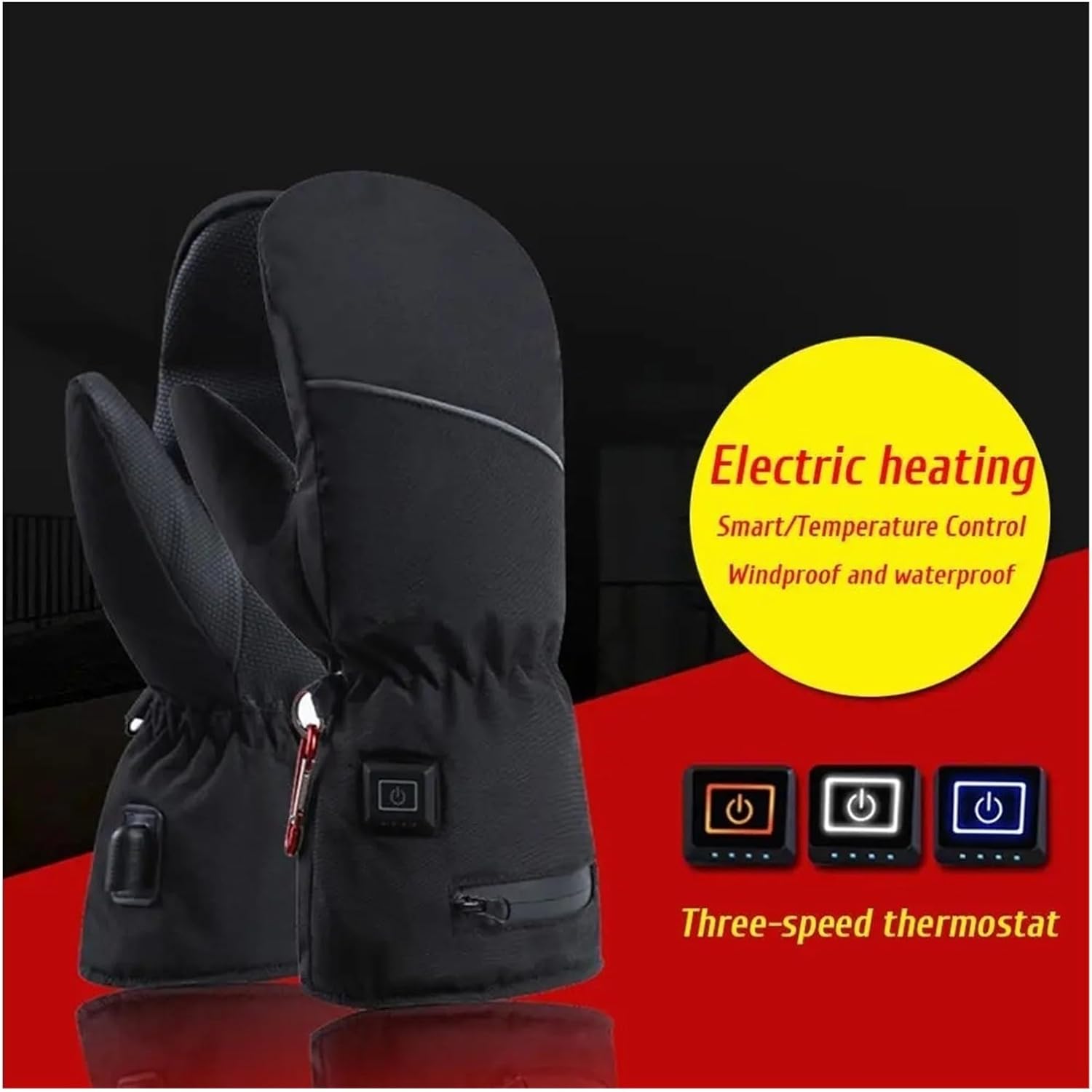 Electric Gloves, Lined Gloves Heated Mittens Recharable Thermal Breathable Soft for Women for Cycling,for Motorcycle Driving Hiking