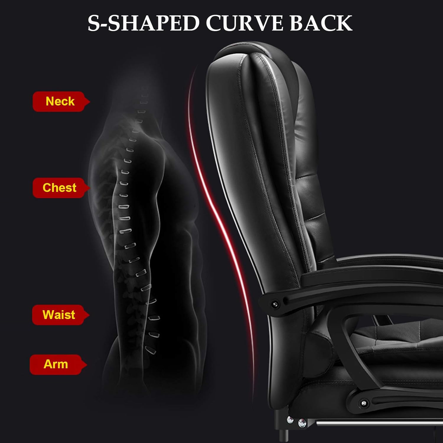 High-Back Office Chair, Brown Leather Executive Chair with Lumbar Support & Padded Armrests, Adjustable Height, 360 Swivel, Ideal for Office Use (Pink