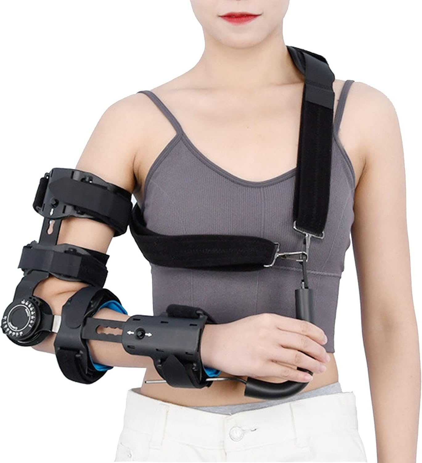 Elbow Fixed Brace Orthopedic Brace Adjustable Corrective Orthosis Arm Fracture Protector Post Op Support Braces Left Right Supports for Injury Recovery (Color : Black, Size : Right Arm)