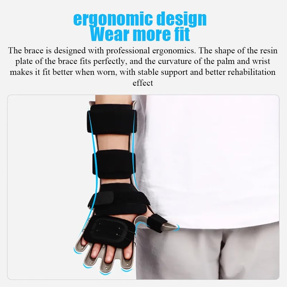 Finger Splint Extension Board, Finger Rehabilitation Device, BOA Lacing System, Quadruple Pressure Fixation, Strap Elastic Adjustable, for Stroke, Hemiplegia, Traumatic Brain Injury