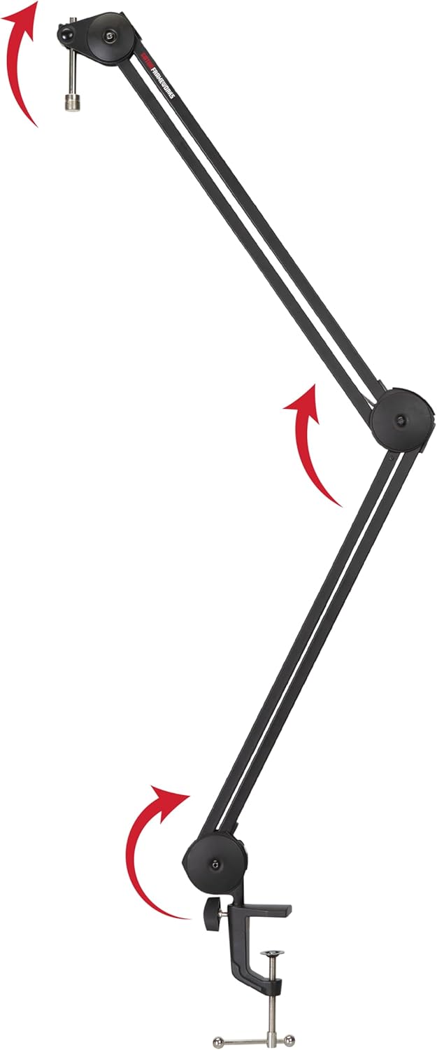 Gator Frameworks Deluxe Spring-loaded Desk-Mounted Microphone Boom Arm for Broadcasts, Podcasts, Content Creation, Live Streaming, & Similar Applications (GFWMICBCBM1000)