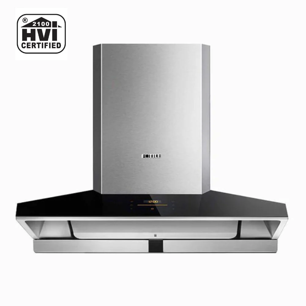 Fotile Perimeter Vent Series 36-Inch 1100 CFM Wall Mount Range Hood with 2 LED light and Touchscreen in Stainless Steel (EMG9030)