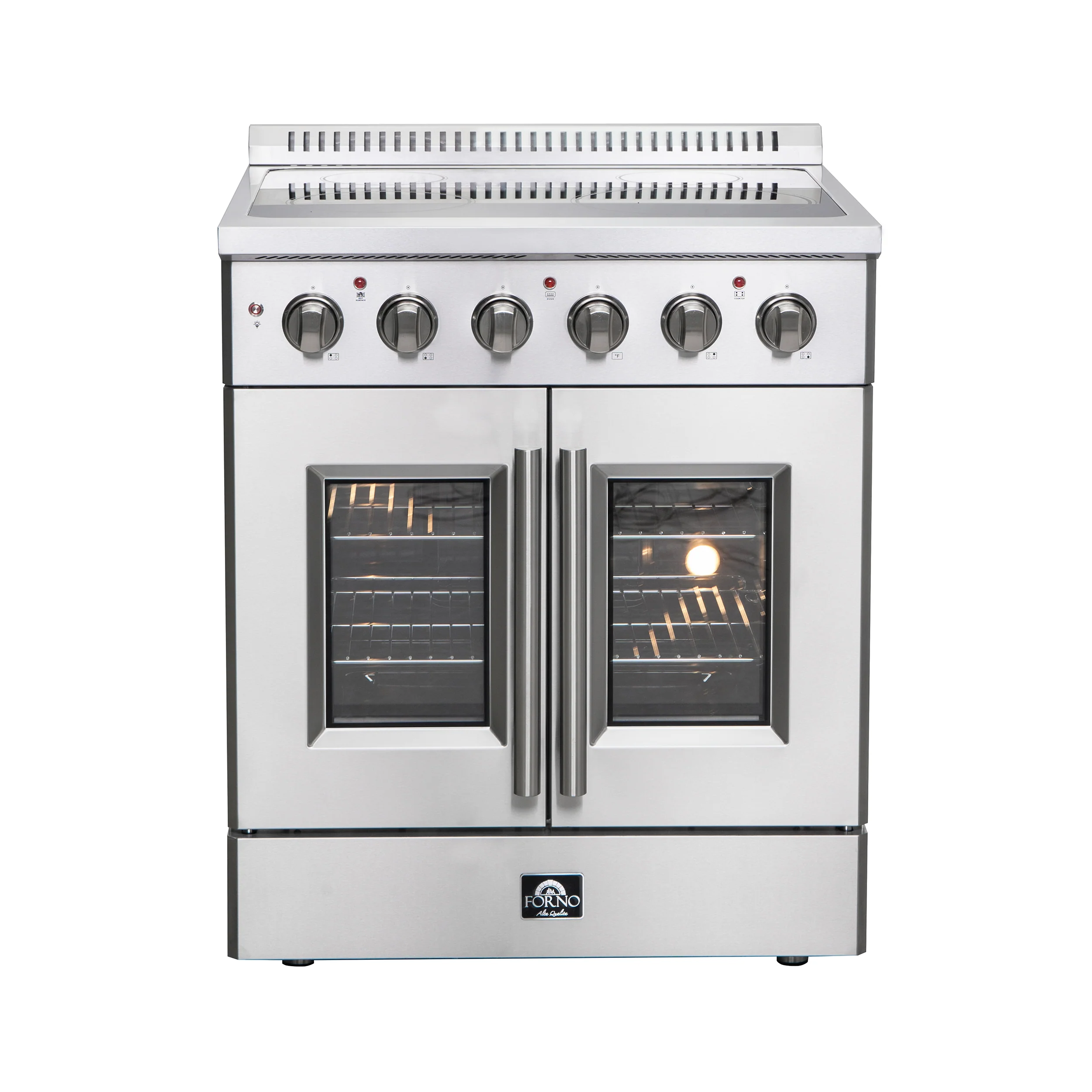 Forno Galiano 30-Inch French Door Electric Range with Convection Oven in Stainless Steel (FFSEL6917-30)
