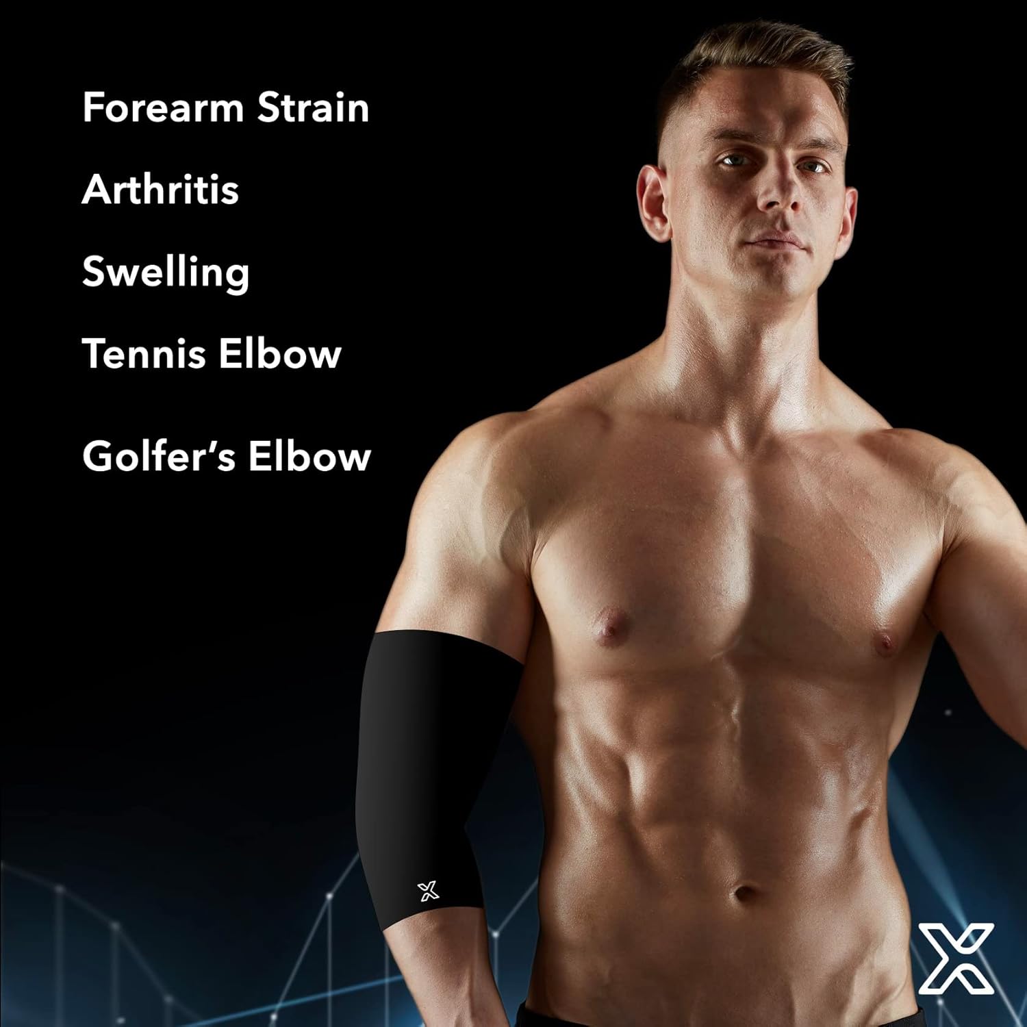 Body Helix Full Elbow Brace for Tendonitis and Tennis Elbow - Golfers Elbow Brace - Forearm Strain Support - Elbow Compression Sleeve for Men and Women - (Royal Blue, Medium)