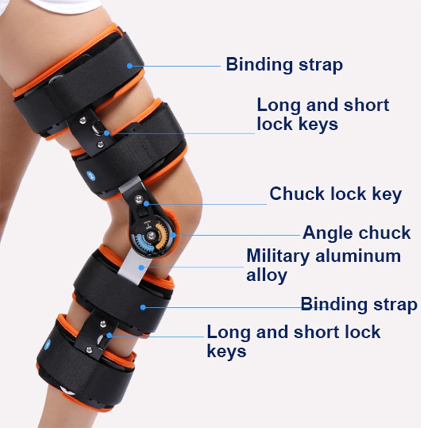 Hinged Knee Brace,Adjustable Leg Stabilizer for Man and Women, Post Op Knee Immobilizer Knee Support Orthosis for Arthritis Pain, Post-Op Recovery(