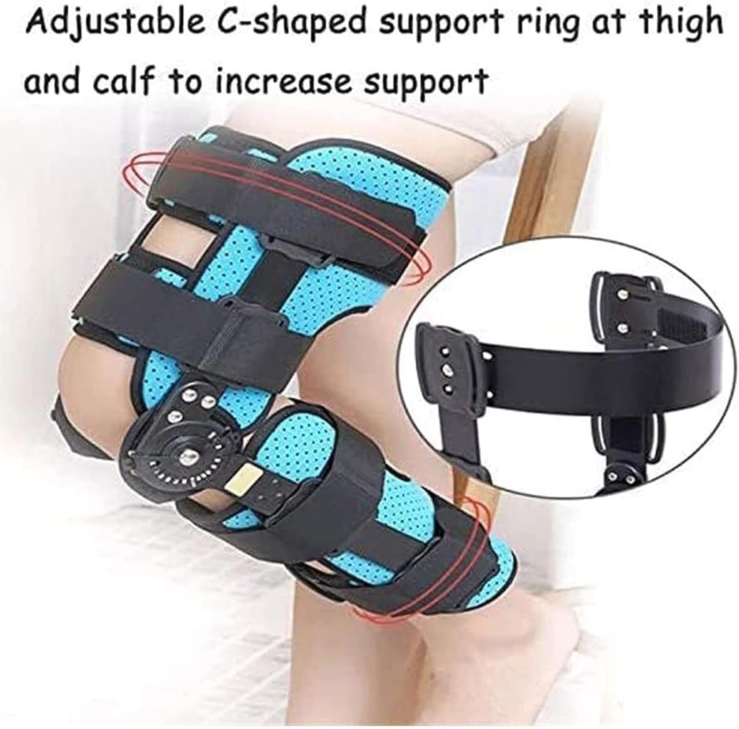 Adjustable Unisex Hinged Knee Brace Leg Stabilizer, Post-Op Knee Brace, for Recovery Stabilization for Acl, Pcl, MCL,Right
