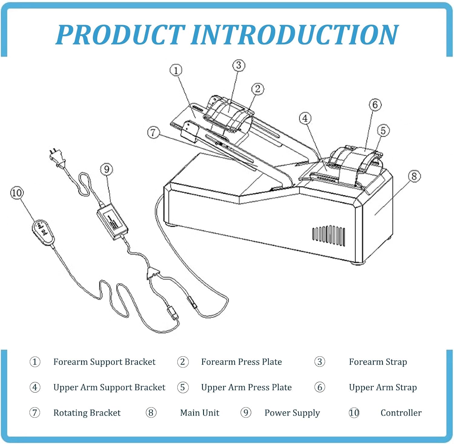 Electric Elbow Joint Rehabilitation Trainer, -5~145° Full-Angle Exercise, Brace Elbow Joint Rehabilitation Device, Arm Rehabilitation Device, Elbow and Arm Exerciser, for Home Use